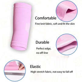 TXBONA Kids Arm Guard,Compression Elbow Pads,Children Elbow Sleeves,Elbow Protection for Cycling Sports Basketball Volleyball(1 PAIR) (Pink) 1