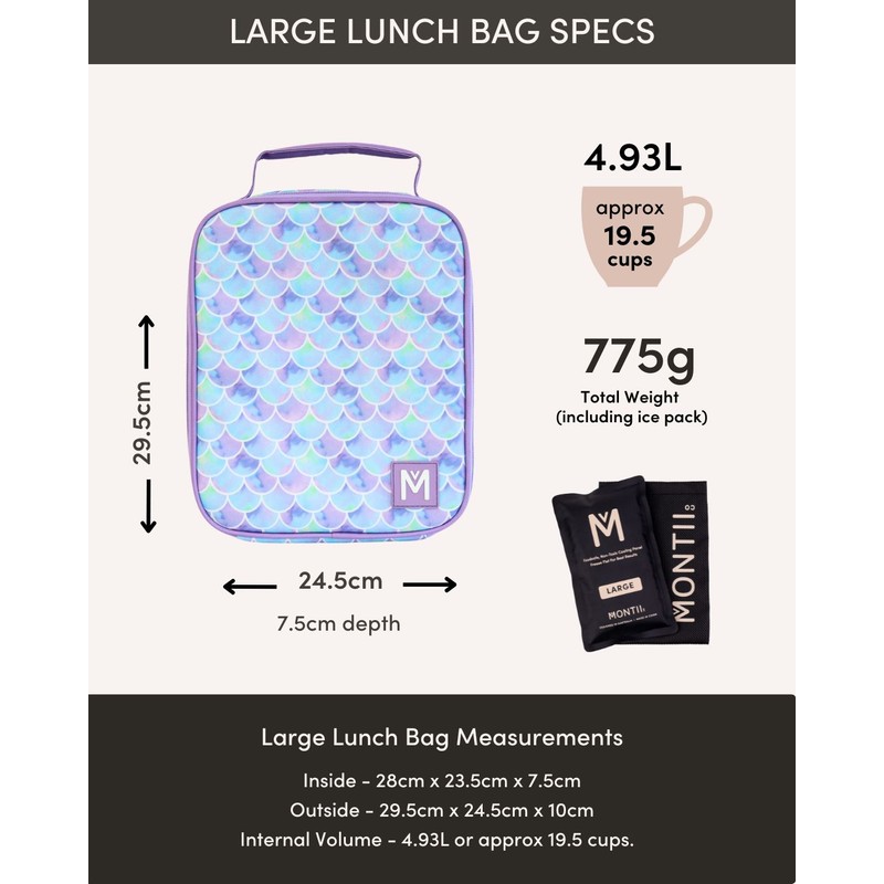 MontiiCo Large Insulated Lunch Bag - Goal Keeper