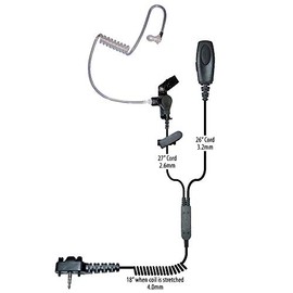 Klein Electronics Patriot-Y4 Noise Canceling Two-Wire Surveillance Earpiece Kit with Clear Quick-Disconnect Audio Tube for Vertex Radio Models (Works with Y4 Connector pin)