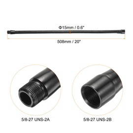 PATIKIL 20" Microphone Gooseneck, 1Pcs 5/8"-27 Thread Metal Universal Hose Flexible Arm Gooseneck Tube Extension for Multifunction DIY, Black