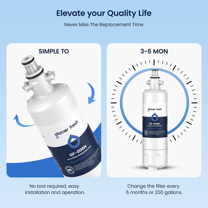 GLACIER FRESH Fridge Freezer Water Filter Replacement for Blomberg Beko