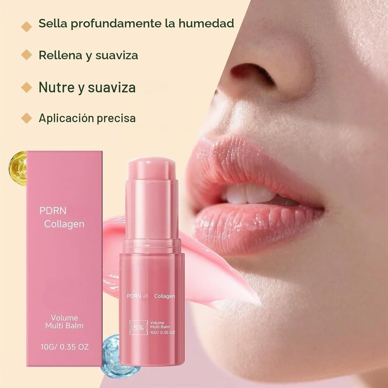 Bálsamo Multiusos PDRN Rosa con Colágeno y Volufiline, Stick Facial