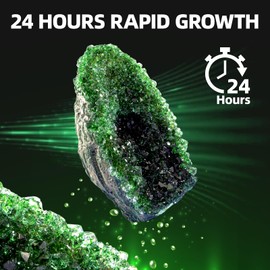 GobiDex Geodes Crystal Growing Kit for Kids, 24-Hour Fast Crystal Growth, Science Experiments Kit with Display Cases - DIY STEM Toys, Educational Gift for Boys&Girls Ages 8-12,Geology Rock Collection