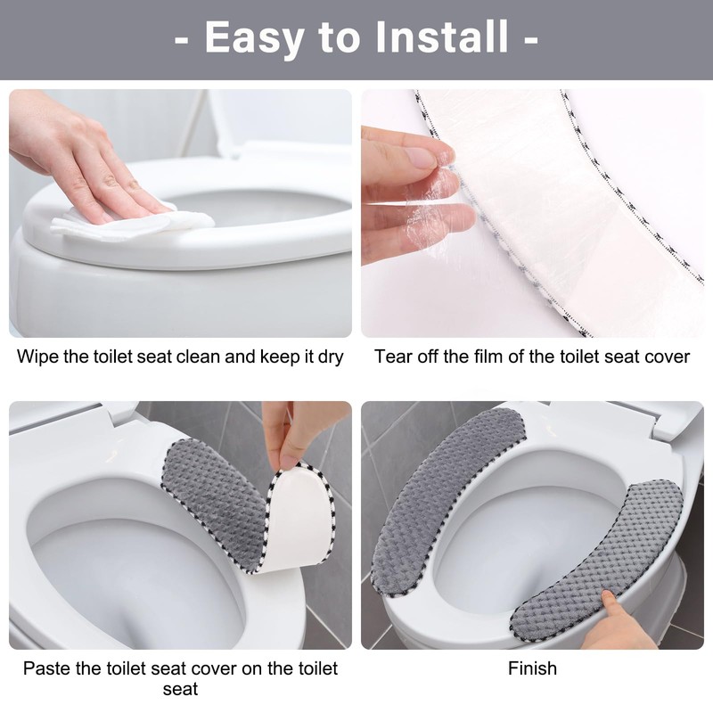 2Pairs Warm Toilet Seat Cover Mat Plush Thick Toilet Seat