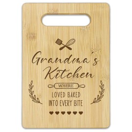 BEHIFL Grandma Cutting Boards for Kitchen, Mother's Day Birthday Gifts for Grandmother from Grandkids, Best Grandmother Gifts Chopping Board, Grandma's Kitchen Decorative Bamboo Cutting Board
