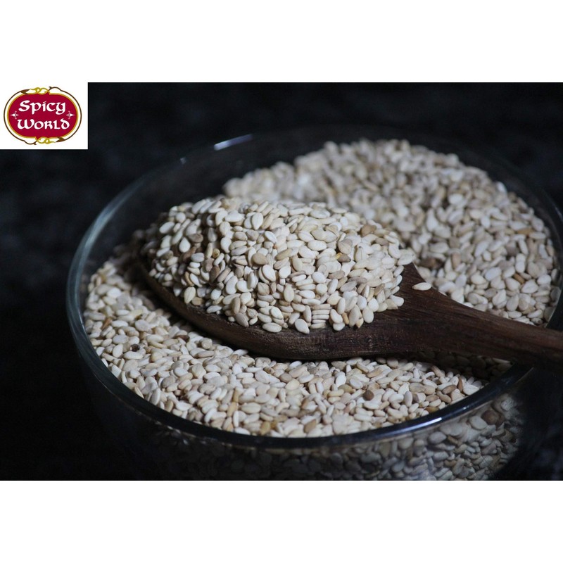 Spicy World White Sesame Seeds 5 Pound Bulk Bag -