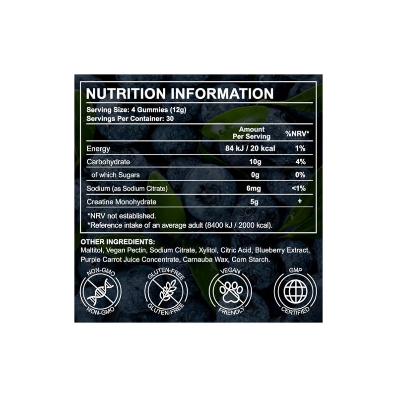 Creatine Gummies 5000mg – 120 Max Strength Creatine Monohydrate Chews