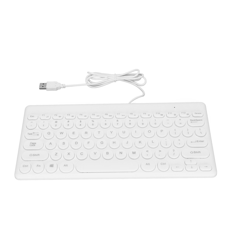 USB Keyboard Wired 78 Keys Ergonomic Design Power Saving Round