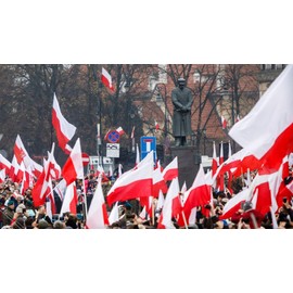 KliKIl Poland Flag 90 x 150 cm - Polishing Flag Fan Item Weatherproof Polishing National Flag with Brass Eyelets Bright Colours and UV-Resistant for Outdoor Use Poland