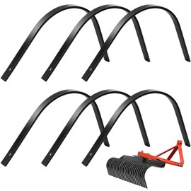 Blulu 6 Pcs Rock Rake Tines 1" x 5/16" One Bolt Mount Replacement for Landscape Rakes Heat-Treated Clam Rake Tines for Clamming Yard Equipment Maintenance and Restoration
