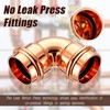 Therwen 5 Pcs 1 Inch Copper Pipe Press Fittings, 90