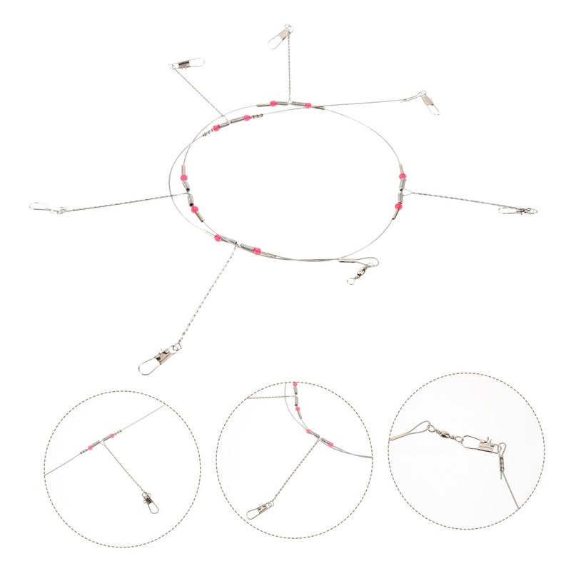 Kisangel 1set Fishing Wire Trace Leader Rigs Strong Swivel and