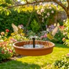 12 Inch Hanging Solar Bird Bath Fountain, Brown Outdoor Garden