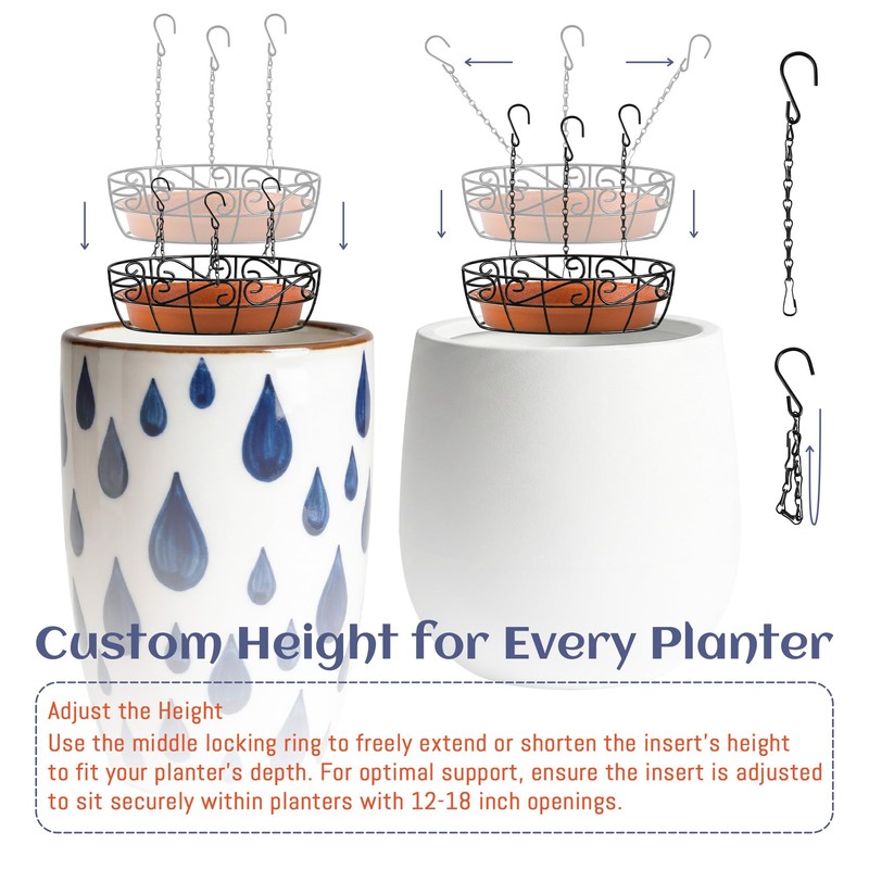 Adjustable Planter Inserts for Large Pots, Fits for 12" -18"