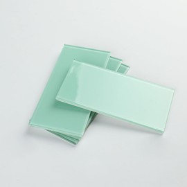 Miscasa 3"x6" Arctic Blue Glossy Peel and Stick Glass Subway Tile, Self-Adhesive Backsplash for Kitchen & Bathroom (40 PCS)