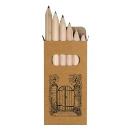 Azeeda 6 x 'Garden Gate' Short 85mm Pencils/Coloured Pencil Set (PE00066624)