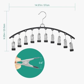 Baoswi 2 Pack Legging Organiser for Closet with 360°Rotation, Hangers Space Saving Hanging Closet Organiser, Metal Yoga Pants Hangers with 10 Clips Holds 20 Leggings, Rubber Coated Closet Organisers