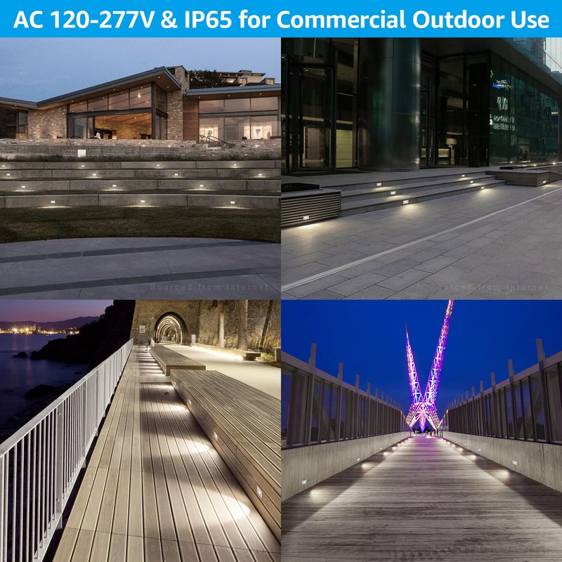 LEONLITE 3CCT LED Step Lights 120V-277V, 150LM 2.5W Dimmable Horizontal