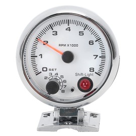Automotive Tachometer, 7 Color Background Lights Car Tacho Gauge Meter 0-8000 RPM with Shift Light for 4/6/8 Cylinder 12V Gasoline Powered Vehicles