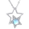 CUOKA MIRACLE Moonstone Star Necklace 925 Sterling Silver Zirconia Star