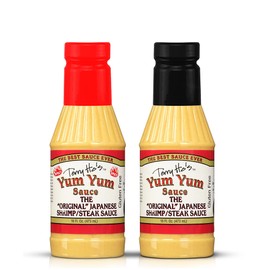 Terry Ho's Yum Yum Sauce Original and Spicy Combo - Sweet and Tangy Mayonnaise-Based Sauce for Dipping, Marinade, and Dressing - Cocktail Sauce for Shrimp, Japanese Steak, Chicken, Pork, and Vegetable Salad - 16oz per Bottle