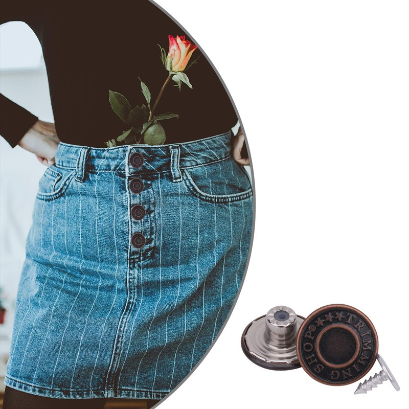 Trimming Shop 17mm Brass Jeans Button, Durable Tack Fastener Buttons