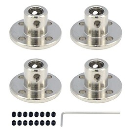 Sydien 4Pcs 6mm Rigid Flange Shaft Coupling Motor Guide Shaft Coupler Connector