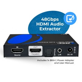 OREI 48Gbps 8K Audio Extractor With S/PDIF And L/R Output, Dolby Vision (BKA-1)