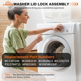 W11307244 W10682535 Washer Lid Lock Switch (3 Wire) for Maytag Whirlpool Kenmore Amana Admiral Roper Crosely Inglis Washer Machine Replace for W10838613 W11253733 PS12704713 AP6832601 4920959