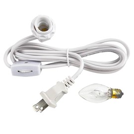 National Artcraft® White 6' Lamp Cord Set with Candelabra Socket and C7 Bulb (Pkg/5)