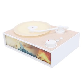 GOWENIC Vintage Record Player, BT Wire less Diffuser Player with Lithium Battery, 3.5mm Sound Cable, for Home, Office, and Outdoor Use (White), GOWENIC172p9ivbtg-12