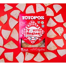 Totopos Tortiregias delgatidas, 3 paquetes de 200 gramos cada uno, gluten free