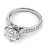 Sterling Silver 2 Carats Classic 6-Prong Simulated Diamond Engagement Ring