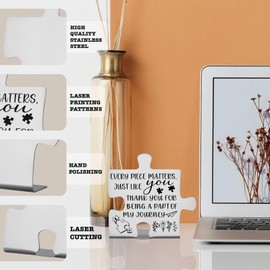 Thank You Desk Sign for Teacher Nurse Coworker Friend, Every Piece Matters Gift of Appreciation, Motivational Office Decor, Graduation Promotion End of Year Keepsake for Women Men PD011