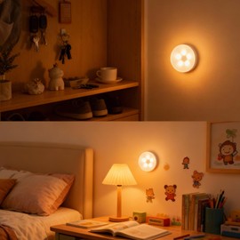 2 Pack Rechargeable Puck Lights with Remote & Touch Control, Wireless Under Cabinet Lighting, 3 Color Temperatures & Dimmable Stick on LED Lights, Magnetic Tap Light for Closet, Shelf Display, Kitchen
