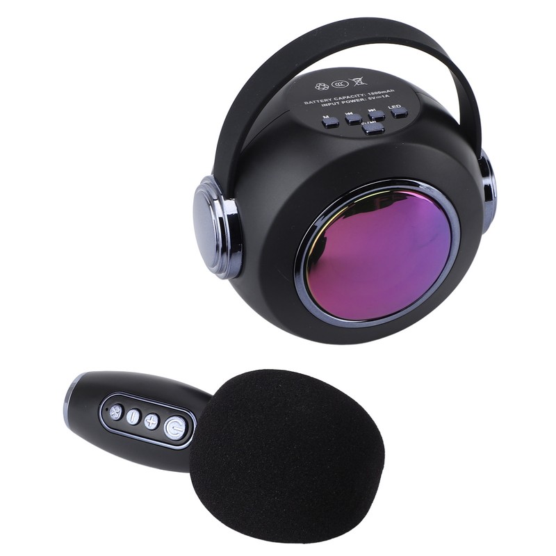 Bluetooth Mics Speaker Set with Colourful Light Effect Noise Reduction