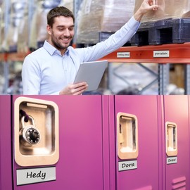 Realth Magnetic Label Holder, Pack of 10, C-Channel Magnetic Labels, 76.2 mm x 127 mm, Writeable, Dirt-Free, Removable, for Whiteboard, Metal Wall Cabinets and Drawers (MLH3510)