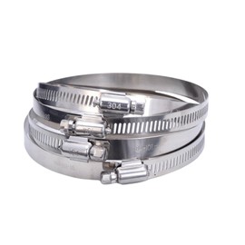 Mirhua Hose Band, Stainless Steel, Adjustable, Strong Fixing, Universal Purpose, Hose Clamp for Plumbing, Set of 4, 1.8 - 2.8 inches (46 - 70 mm), Stainless Steel Band