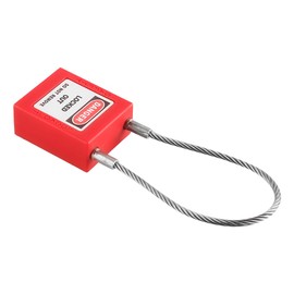 Tiardey Generic Stainless Steel Cable Padlock Lockout Isolation Lock Security Padlock Engineering Padlock Rope Long Beam Lockout Tag Out Isolation Lock (Red)