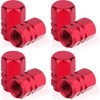 Aluminium Tyre Valve Caps, Hexagonal Design, Universal Fit, Red, 8-Pack