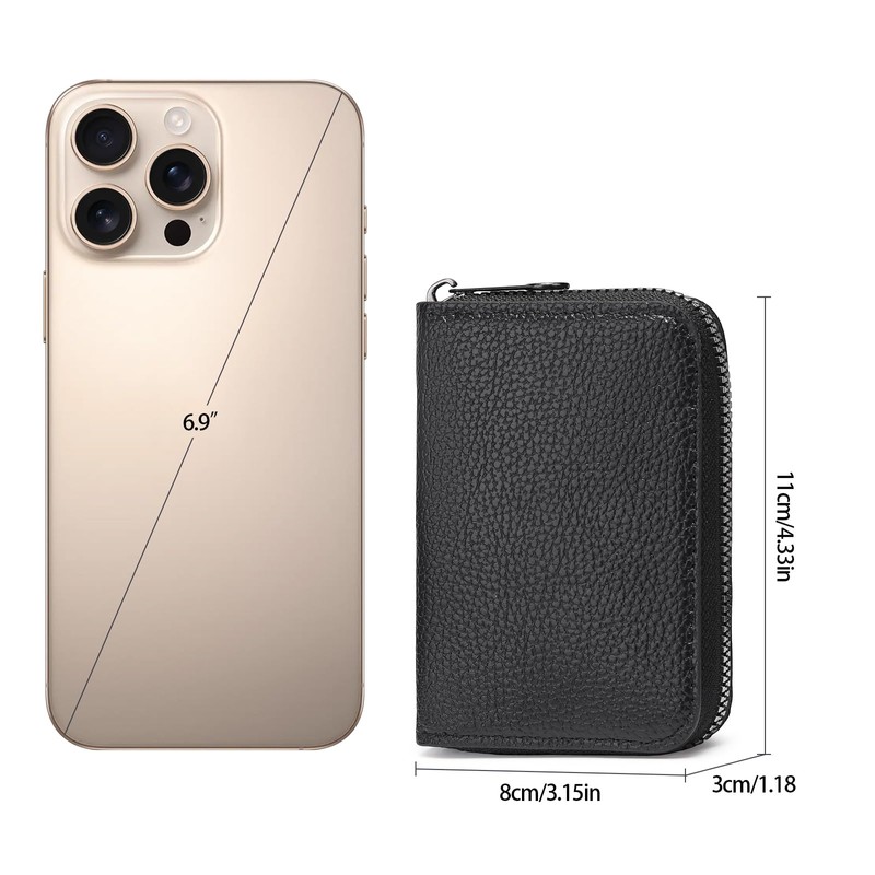 LOUEBICA Men for Leather Credit Card Case Holder RFID Blocking