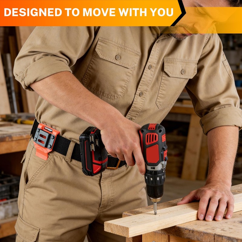 MELOTOUGH Drill Holder for Tool Belt – Orange ABS Holster,