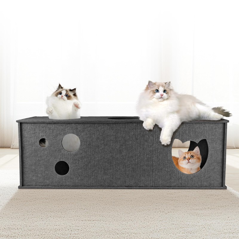 Cat Tunnel for Indoor Cats, DIY Transformable Cat Hideaway Cave,