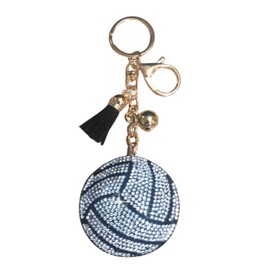 Popfizzy Bling Volleyball Keychain for Women and Girls, Rhinestone Volleyball Gifts for Girls, Sports Bag Charms, Purse Charm