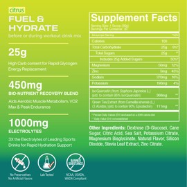 Freak Shake Anti-Fatigue Hydration Drink Mix - Citrus | Aids VO2, Energy Capacity & Muscle Resilience with Natural Epicatechin & Quercetin | 20 Servings