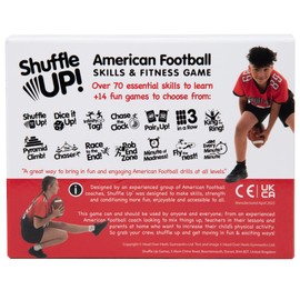 Shuffle Up American Football Card Game – Kids Outdoor Garden Games with 70+ Fun & Active Fitness Workout Cards, American Football Gifts for Boys & Girls, Fun Family Games