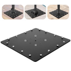 SLIIMU 28 lbs Bolt Down Offset Patio Cantilever Umbrella Base, Universal Space Saving Outdoor Square Steel Plate Weight Umbrella Stand, Heavy Duty Metal Deck Umbrella Mount,15.79" X 15.79" X 0.39''