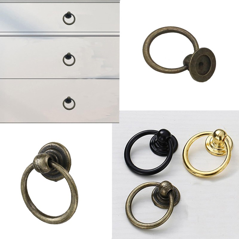 YMAISS 14packs Cabinet Ring Handles Drop Ring Knobs Single Hole