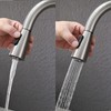 HOTIS 3 Hole Kitchen Faucet with Pull Down Sprayer, Brushed
