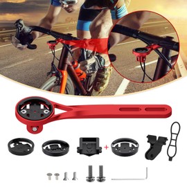 BIKOOCO Out Front Cycling Computer Mount - Integrated Aero Handlebar Out Front Bike Computer Road Cycling Combo Mount,Bike Mount Compatible with Garmin Bike Computer & GoPro Full Range Action Cameras